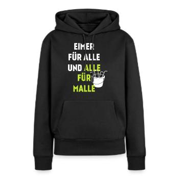 Eimer für Alle und alle für Malle - Frauen Premium Bio Hoodie - Schwarz - Vorne - Julia (174cm)
