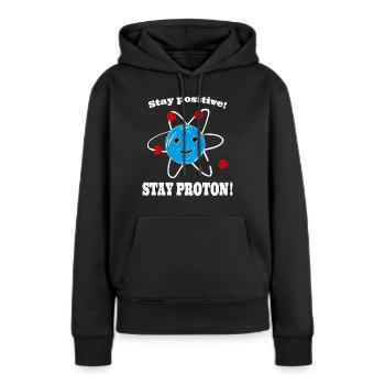 Proton de pensée positive - Sweat à capuche Premium bio Femme - noir - Devant - Julia (174cm)