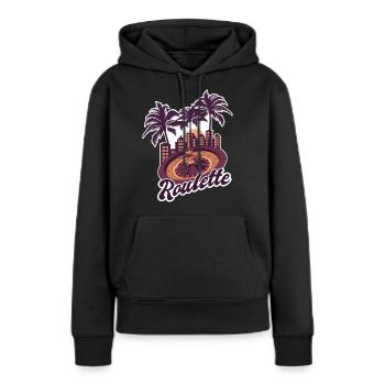 Roulette Miami - Frauen Premium Bio Hoodie - Schwarz - Vorne - Julia (174cm)