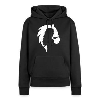 Cheval Amour Femme Cavalier Fille - Sweat à capuche Premium bio Femme - noir - Devant - Julia (174cm)