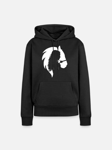 Pferd Liebe Frau Mädchen Reiterin Reiten - Frauen Premium Bio Hoodie - Schwarz