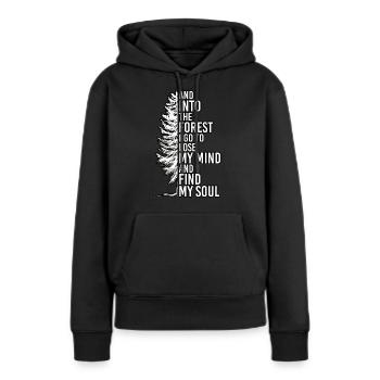 La forêt randonnée profiter de la nature en tant que garde forestier - Sweat à capuche Premium bio Femme - noir - Devant - Julia (174cm)