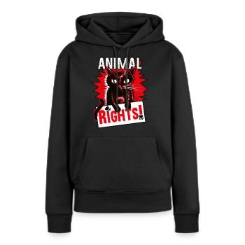 ANIMAL RIGHTS - Women’s Premium Organic Hoodie - black - Front - Julia (174cm)