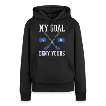 Sur le hockey de hockey cadeau de gardien de but - Sweat à capuche Premium bio Femme - noir - Devant - Julia (174cm)