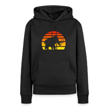 Mammouth silhouette coucher de soleil âge de pierre - Sweat à capuche Premium bio Femme - noir - Devant - Julia (174cm)