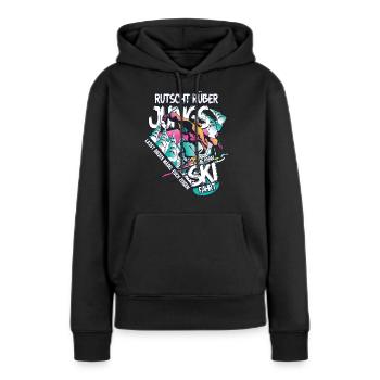 Ski Skipiste Skiurlaub Skigebiet Apres Ski Spruch - Frauen Premium Bio Hoodie - Schwarz - Vorne - Julia (174cm)