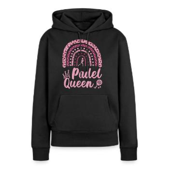 Padel Queen Leopard Rainbow for Padel Tennis Girls - Women’s Premium Organic Hoodie - black - Front - Julia (174cm)