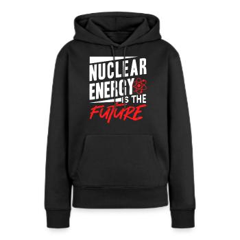 L’énergie nucléaire est l’avenir L’énergie nucléaire L’énergie nucléaire - Sweat à capuche Premium bio Femme - noir - Devant - Julia (174cm)