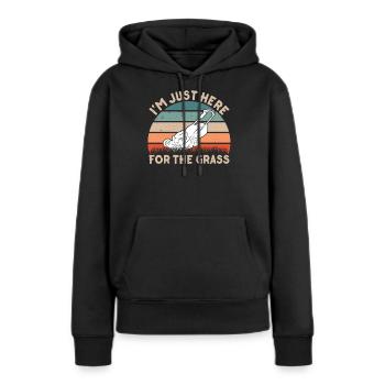 Ich Bin Nur Wegen Des Grases Hier Rasenmähen Gras - Frauen Premium Bio Hoodie - Schwarz - Vorne - Julia (174cm)