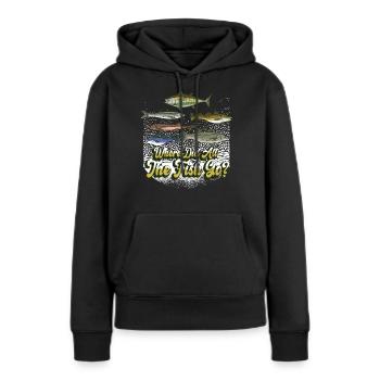Wo Sind Die Ganzen Fische Hin? Fischen Fischer - Frauen Premium Bio Hoodie - Schwarz - Vorne - Julia (174cm)