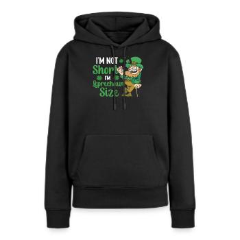 Je ne suis pas petit j’ai la taille de lutin irlandais - Sweat à capuche Premium bio Femme - noir - Devant - Julia (174cm)