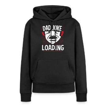 Papa Blague Papa Blague Blague Père - Sweat à capuche Premium bio Femme - noir - Devant - Julia (174cm)