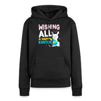 Ich Wünsche Allen Ein Frohes Osterfest Ostern - Frauen Premium Bio Hoodie - Schwarz - Vorne - Julia (174cm)