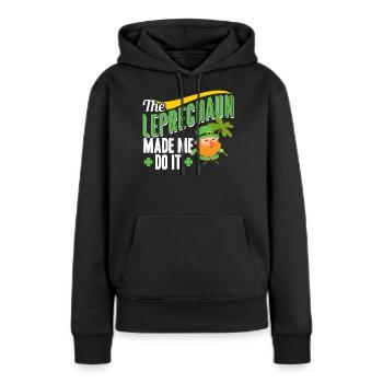 Der Leprechaun Hat Mich Dazu Gezwungen Kobold Ire - Frauen Premium Bio Hoodie - Schwarz - Vorne - Julia (174cm)
