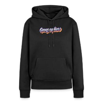 Géographie Géographie Étudiant Géographie Profession - Sweat à capuche Premium bio Femme - noir - Devant - Julia (174cm)