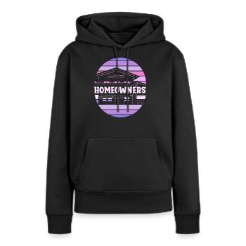 Propriétaire Maison Propriétaire Maison Propriétaire Maison - Sweat à capuche Premium bio Femme - noir - Devant - Julia (174cm)