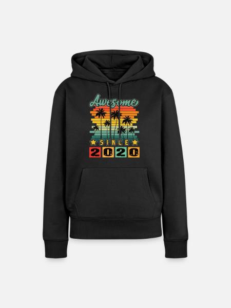 Awesome Since 2020 - Frauen Premium Bio Hoodie - Schwarz