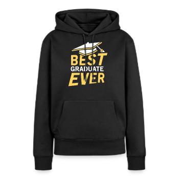 Meilleur diplômé de tous les temps Diplômés diplômés - Sweat à capuche Premium bio Femme - noir - Devant - Julia (174cm)