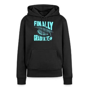 Enfin diplômé diplômé - Sweat à capuche Premium bio Femme - noir - Devant - Julia (174cm)