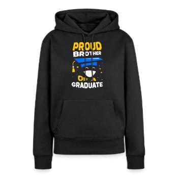 Fier frère d’un diplômé diplômé - Sweat à capuche Premium bio Femme - noir - Devant - Julia (174cm)