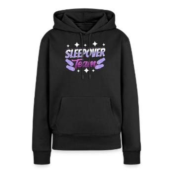 Nuit en équipe Party Nuitée - Sweat à capuche Premium bio Femme - noir - Devant - Julia (174cm)