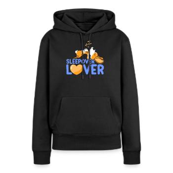 Amoureux de la nuit Nuitée - Sweat à capuche Premium bio Femme - noir - Devant - Julia (174cm)