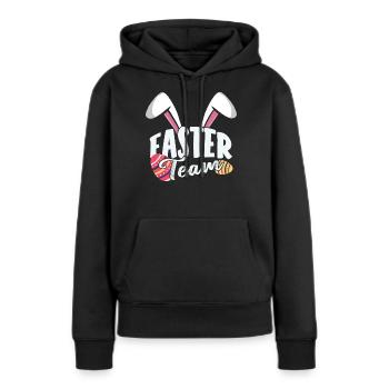 Équipe de Pâques Lapin de Pâques Pâques Pâques Pâques Pâques - Sweat à capuche Premium bio Femme - noir - Devant - Julia (174cm)