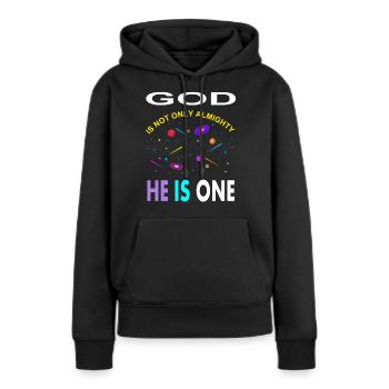 Allah ist einzig Gott ist allmächtig Muslim gift - Frauen Premium Bio Hoodie - Schwarz - Vorne - Julia (174cm)