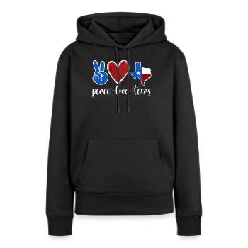 Paix Amour Texas Pride Texan Texan - Sweat à capuche Premium bio Femme - noir - Devant - Julia (174cm)