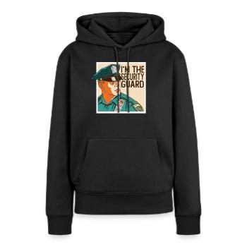 Je suis le videur de sécurité - Sweat à capuche Premium bio Femme - noir - Devant - Julia (174cm)