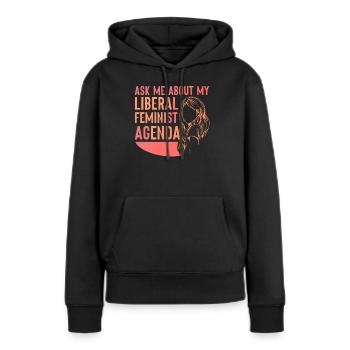 Agenda féministe libéral Féminisme Féministe - Sweat à capuche Premium bio Femme - noir - Devant - Julia (174cm)