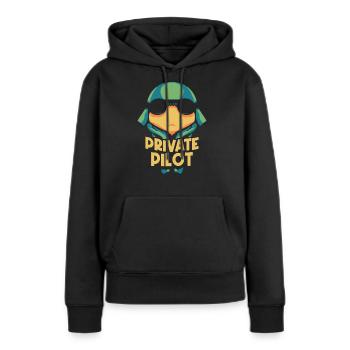 Jet de pilote privé Avion léger Petit avion - Sweat à capuche Premium bio Femme - noir - Devant - Julia (174cm)