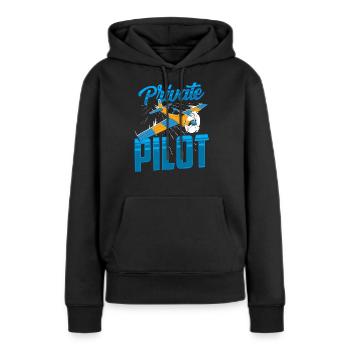 Jet de pilote privé Petit avion Avion léger - Sweat à capuche Premium bio Femme - noir - Devant - Julia (174cm)