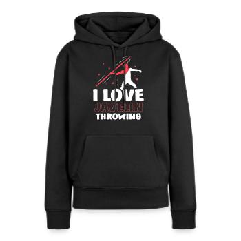J’adore lancer de javelot lancer de javelot lancer de javelot lancer de javelot - Sweat à capuche Premium bio Femme - noir - Devant - Julia (174cm)