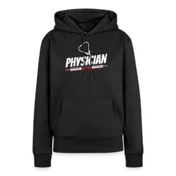 Profession de médecin Médecin Médecin Médecine - Sweat à capuche Premium bio Femme - noir - Devant - Julia (174cm)