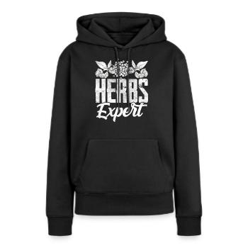 Herb Expert Herb Herb Garden - Sweat à capuche Premium bio Femme - noir - Devant - Julia (174cm)