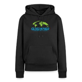 Géographie Géographie Profession Étudiant en géographie - Sweat à capuche Premium bio Femme - noir - Devant - Julia (174cm)