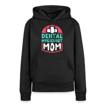Hygiéniste dentaire Mama Dentiste Hygiéniste dentaire - Sweat à capuche Premium bio Femme - noir - Devant - Julia (174cm)