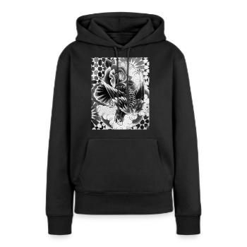 Free like a Eagle - Frauen Premium Bio Hoodie - Schwarz - Vorne - Julia (174cm)