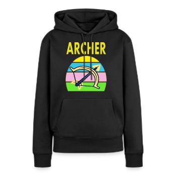 Tir à l’arc Sports Arbalète Cadeau - Sweat à capuche Premium bio Femme - noir - Devant - Julia (174cm)