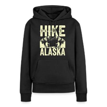Wanderungen In Alaska Wandern Wanderung Wanderer - Frauen Premium Bio Hoodie - Schwarz - Vorne - Julia (174cm)
