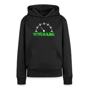Hypermiling - Sweat à capuche Premium bio Femme - noir - Devant - Julia (174cm)
