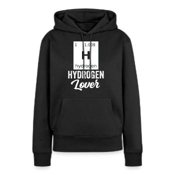 Hydrogen Lover Element Énergie hydrogène - Sweat à capuche Premium bio Femme - noir - Devant - Julia (174cm)