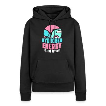 L’énergie de l’hydrogène est l’avenir de l’hydrogène - Sweat à capuche Premium bio Femme - noir - Devant - Julia (174cm)
