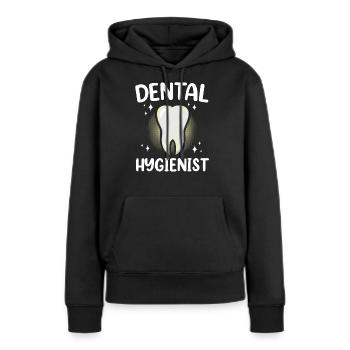 Équipe d’hygiénistes dentaires Dentiste Hygiène dentaire - Sweat à capuche Premium bio Femme - noir - Devant - Julia (174cm)