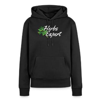 Herb Expert Herb Herb Garden - Sweat à capuche Premium bio Femme - noir - Devant - Julia (174cm)