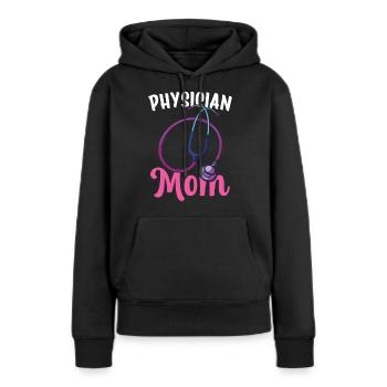 Médecin Mère Profession Médecin Médecin Médecin - Sweat à capuche Premium bio Femme - noir - Devant - Julia (174cm)