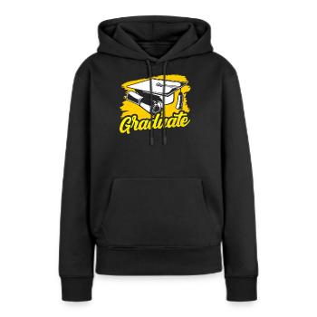 Festival des diplômés diplômés - Sweat à capuche Premium bio Femme - noir - Devant - Julia (174cm)
