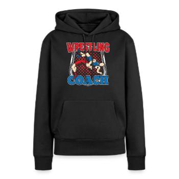 Entraîneur de lutte Lutte Lutte Lutte - Sweat à capuche Premium bio Femme - noir - Devant - Julia (174cm)