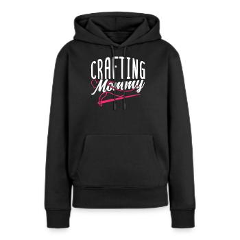 Artisanat Maman Mère Artisanat Amateur - Sweat à capuche Premium bio Femme - noir - Devant - Julia (174cm)